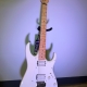 White Ibanez RX20 Guitar with White Pickguard on a stand